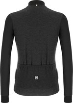 Santini Fietsshirt Lange Mouwen Heren Zwart - Colore Puro LS Thermal Jersey Black - 4XL
