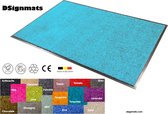 Wash & Clean vloerkleed / entree mat, droogloop, ook voor professioneel gebruik, kleur "Turquoise" machine wasbaar 30°, 150 cm x 90 cm.