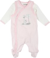 Fixoni - Prematuur tweedelig romperpakje Giraf - roze maat 44