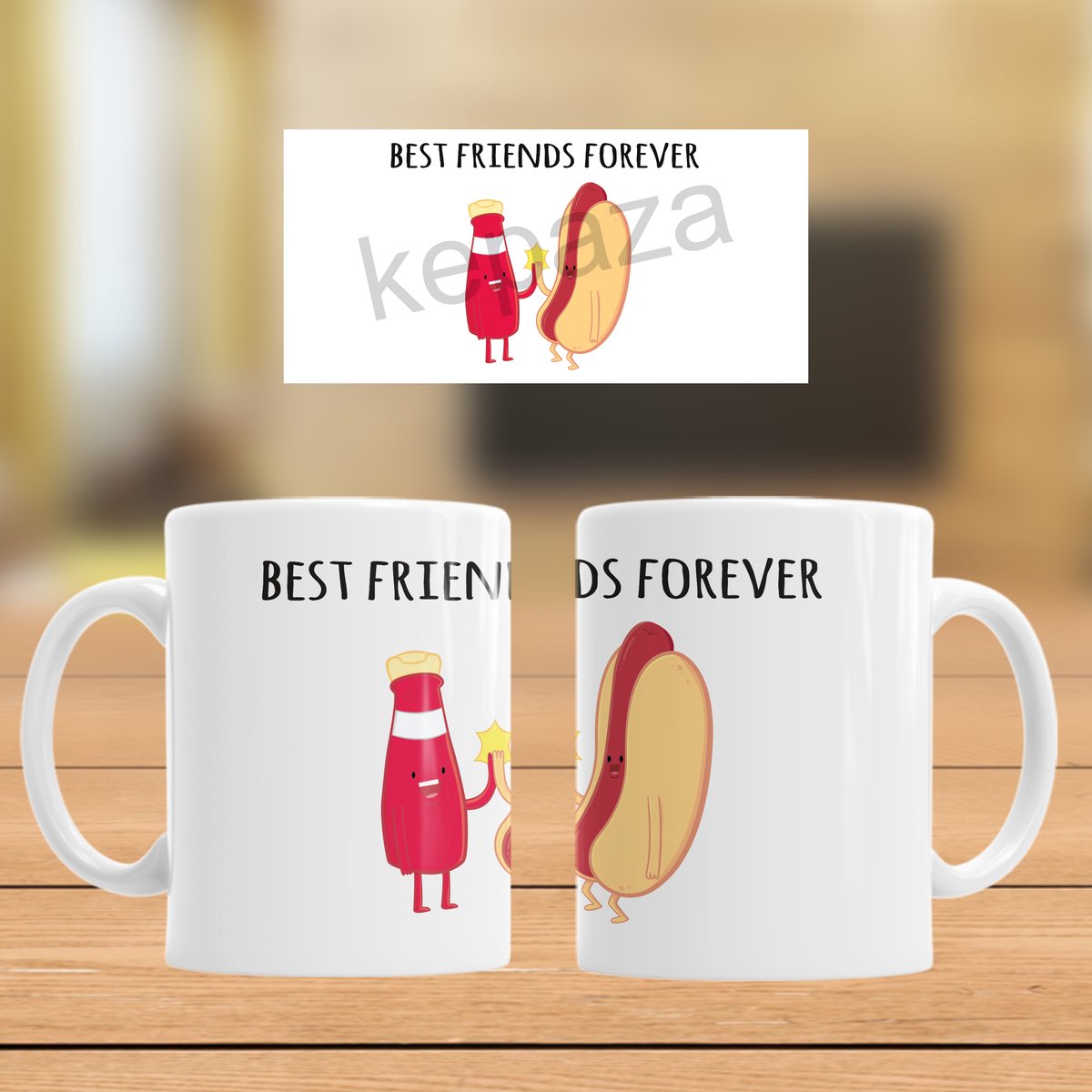 Mok Best Friends Forever (ketchup en hotdog)