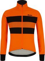 Santini Fietsjack Winter Heren Oranje Zwart - Colore Bengal Winter Jacket Orange Fluo - XS