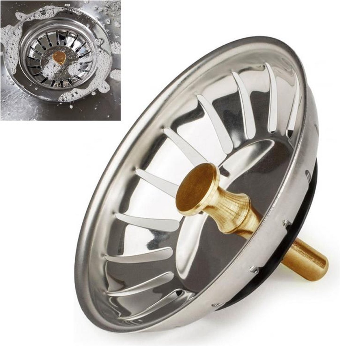 Luxe Gootsteen Afvoer Plug Zeef - Afvoerplug Stop - Universele Gootsteenplug Gootsteenstop