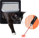 CatGoods Kattenluik zwart - Inclusief tunnel - Laserpen - Hondenluik - Laserlampje kat - Kattenluikje binnendeur - 4 Vergrendelingsstanden - Weerbestendig