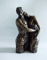 MadDeco - bronskleurig beeldje - loving thoughts - polystone 16x14x22 cm