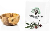 Feeling Good Wood® olijfhouten kom ~  Buddha Bowl ~ pokebowl ~ slakom ~ ontbijtschaal ~ tapasschaal ~ borrelschaal Ø diameter: ca. 17 cm, hoogte: circa 7 cm, handgemaakt (Ø 17 cm,