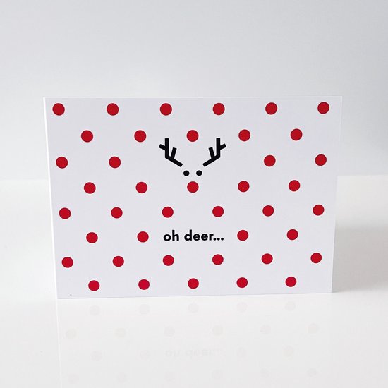 24 cartes de Noël "Rudolph" + enveloppes et 24 cachets - A6 paysage