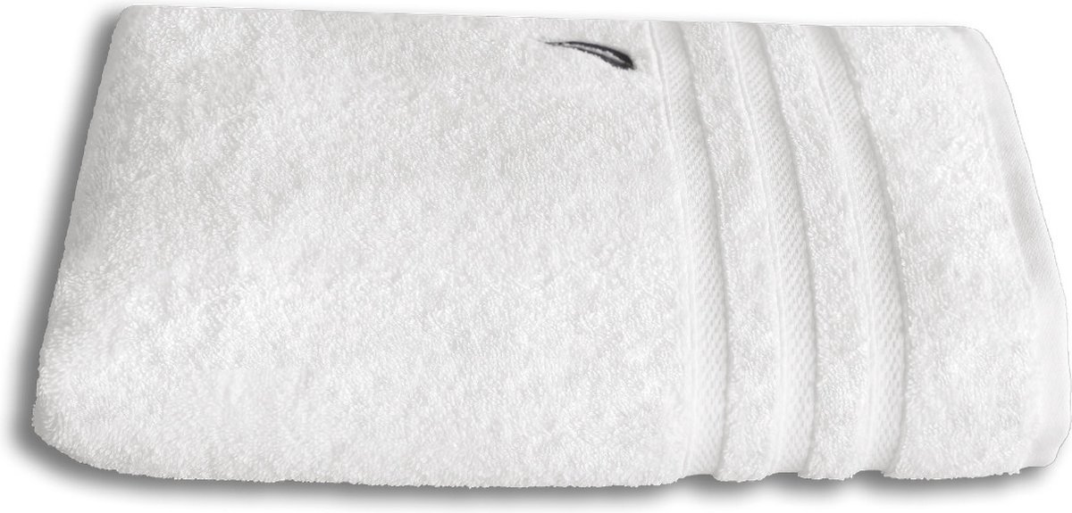 Nautica Crew Badhanddoek, 100% Premium Katoen, 70x140, Gezellig, Zacht Duurzaam-Wit