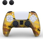 PlayStation 5 controller siliconen hoes | PS5 controller case | Camouflage | Met 2 thumbgrips | Geel