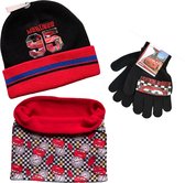 Disney Cars  set / winterset - muts + colsjaal + handschoenen - zwart - Maat 52 cm (± 3-5 jaar)