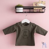 ByMi|Shirtje Oma's poepie "Khaki" lange mouw maat 56 | cadeau opa | aankondiging | kinderen | babykleding | fashion | kids | kraamcadeautje | Gepersonaliseerd