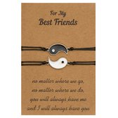 Bixorp Friends Vriendschapsarmbandjes voor 2 Yin Yang - BFF Armband Meisjes - Best Friends Armband Vriendschap Cadeau voor Twee