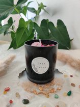 Casa Cahya Wilde Bloemen | Kristallen and Droge bloemen  | Zwart Glas | Soja was | Aroma | Luxe kaars | Decoratief | Geurend