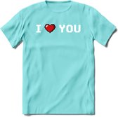 I Love You - Valentijn T-Shirt | Grappig Valentijnsdag Cadeautje voor Hem en Haar | Dames - Heren - Unisex | Kleding Cadeau | - Licht Blauw - XXL