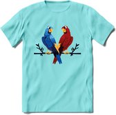 Lovebirds - Valentijn T-Shirt | Grappig Valentijnsdag Cadeautje voor Hem en Haar | Dames - Heren - Unisex | Kleding Cadeau | - Licht Blauw - XL