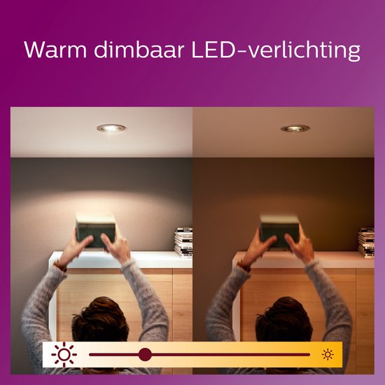 Philips energiezuinige LED Spot - 50 W - GU10 - Dimbaar warmwit licht - 6 stuks - Philips