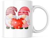 Valentijn Mok met tekst: Gnomes Love koppel | Valentijn cadeau | Valentijn decoratie | Grappige Cadeaus | Koffiemok | Koffiebeker | Theemok | Theebeker