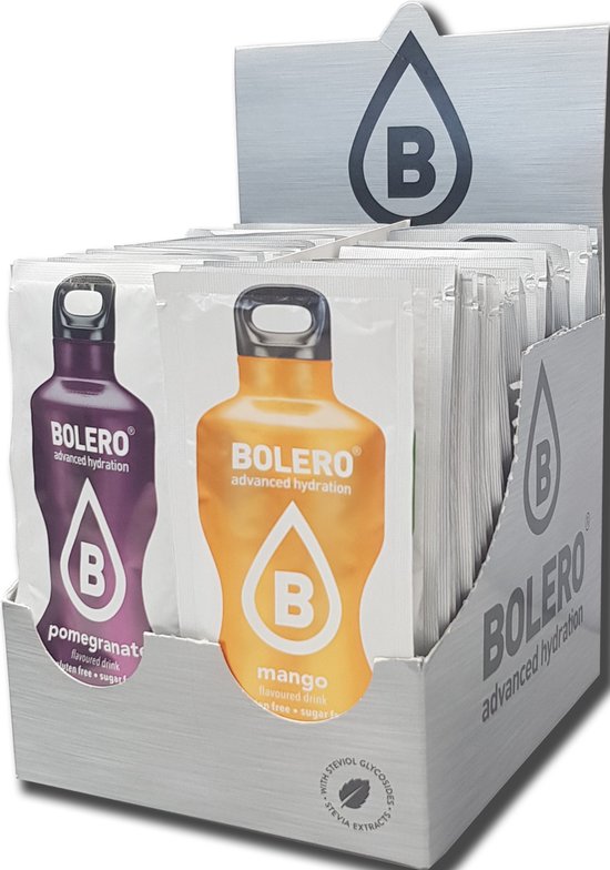 Sachets de limonade instantanée Bolero - Pack d'essai 58 saveurs (sans sucre / stevia)