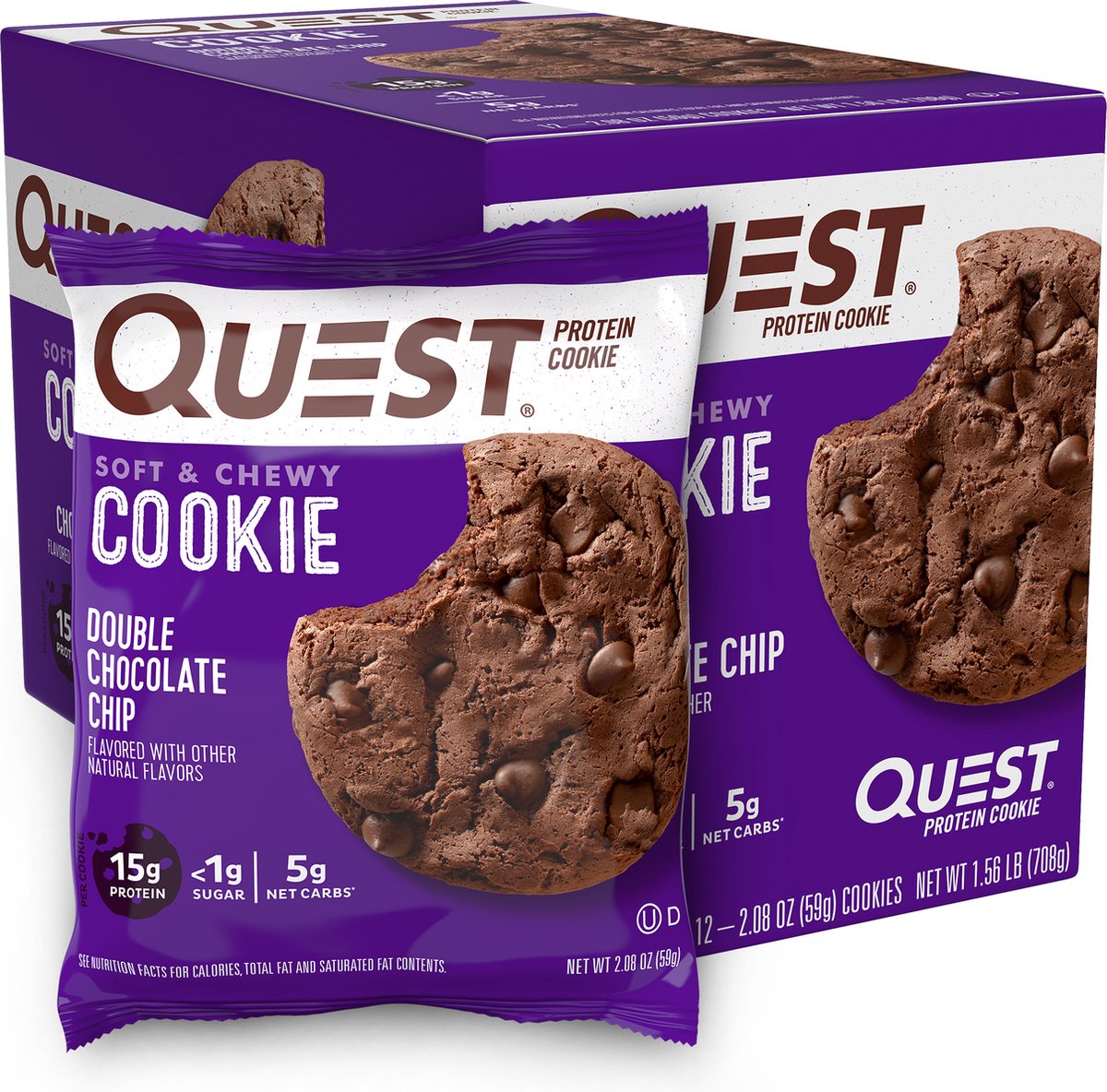 Goedkoopste Quest nutrition Protein Cookies-Double Chocolate