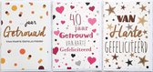 40 JAAR Getrouwd - … Jaar Getrouwd – Van Harte Gefeliciteerd – 3 Wenskaarten - 12 x 17 cm – GET-303