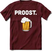 Proost T-Shirt | Bier Kleding | Feest | Drank | Grappig Verjaardag Cadeau | - Burgundy - XXL