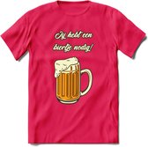 Ik Heb Een Biertje Nodig T-Shirt | Bier Kleding | Feest | Drank | Grappig Verjaardag Cadeau | - Roze - M