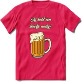 Ik Heb Een Biertje Nodig T-Shirt | Bier Kleding | Feest | Drank | Grappig Verjaardag Cadeau | - Roze - S