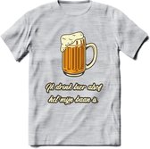 Ik Drink Bier Alsof Het Mijn Baan IsT-Shirt | Bier Kleding | Feest | Drank | Grappig Verjaardag Cadeau | - Licht Grijs - Gemaleerd - S