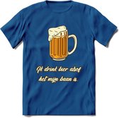Ik Drink Bier Alsof Het Mijn Baan IsT-Shirt | Bier Kleding | Feest | Drank | Grappig Verjaardag Cadeau | - Donker Blauw - S