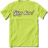 Bier Hier! T-Shirt | Bier Kleding | Feest | Drank | Grappig Verjaardag Cadeau | - Groen - 3XL