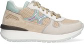 Braqeez 422272-501 Meisjes Lage Sneakers - Beige/Blauw - Leer - Veters