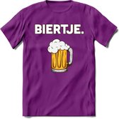 Biertje T-Shirt | Bier Kleding | Feest | Drank | Grappig Verjaardag Cadeau | - Paars - XXL