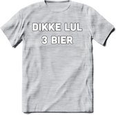 Dikke Lul 3 Bier T-Shirt | Bier Kleding | Feest | Drank | Grappig Verjaardag Cadeau | - Licht Grijs - Gemaleerd - L