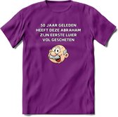 50 jaar geleden T-Shirt | Grappig Abraham 50 Jaar Verjaardag Kleding Cadeau | Dames – Heren - Paars - M