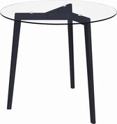 Decoways - Eettafel 80 cm gehard glas transparant