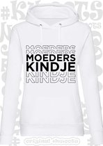 MOEDERS KINDJE dames hoodie - Wit - Maat XXL - lange mouwen - met capuchon - grappige teksten - leuke hoodies - humor - quotes - kwoots