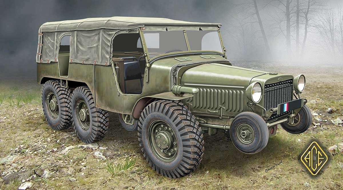 ACE Modelbouwpakket Landbouwvoertuigen - 72536 French WW2 Artillery tractor (6x6) W15T Plastic - 1:72 - Modelbouw