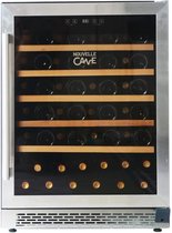 La Nouvelle Cave by Continental Edison Undermount service wijnkelder 52 flessen - houten planken - glazen deur - zwart