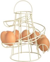 Eierhouder | Wit | Metaal | +15 eieren | 18,2 x 18,2 x 22,8 CM | Eiermand | Eierrek | Eieren | Pasen | Paasdecoratie | Eieren Verven | Eierdop | Ei Organizer |