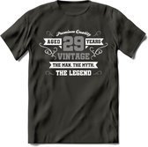 29 Jaar Legend T-Shirt | Zilver - Wit | Grappig Verjaardag en Feest Cadeau | Dames - Heren - Unisex | Kleding Kado | - Donker Grijs - XXL