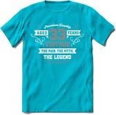 33 Jaar Legend T-Shirt | Zilver - Wit | Grappig Verjaardag en Feest Cadeau | Dames - Heren - Unisex | Kleding Kado | - Blauw - M