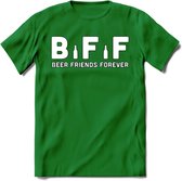 Beer Friends Forever T-Shirt | Bier Kleding | Feest | Drank | Grappig Verjaardag Cadeau | - Donker Groen - L