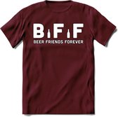 Beer Friends Forever T-Shirt | Bier Kleding | Feest | Drank | Grappig Verjaardag Cadeau | - Burgundy - M