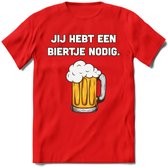 Jij Hebt Een Biertje Nodig T-Shirt | Bier Kleding | Feest | Drank | Grappig Verjaardag Cadeau | - Rood - XXL