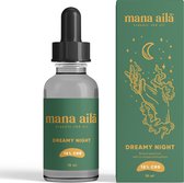 Mana Aila - 15% CDB Olie - Beste kwaliteit in Nederland - Dreamy Night - Ter ondersteuning van je nachtrust! - 100% Vegan - Full spectrum hennepextract met een samenstelling van ru