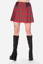 Banned Korte rok -S- PUNK TARTAN Rood