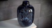 Light & Living - Vaas Ø16x25cm - Glas blauw/zwart