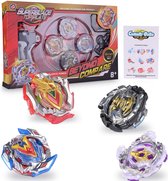 Merkloos - 4-Delige Gyro Burst Starter Set - 4D Fusion Model - Het moderne tollen - Metal Masters Speed ​​Gyro - Burst Starter Set - Launcher voor Kinderen - Speelgoed met Arena vo