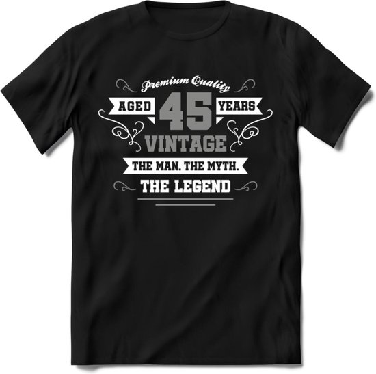 T-shirt Legend 45 ans, Argent - Blanc, Cadeau drôle d'anniversaire et de  Fête