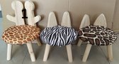Kinderstoel hout zebra - 27 x 27 x 37 cm - Stoel met oren
