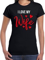 I love my wife t-shirt voor dames - zwart - Valentijn / Valentijnsdag - shirt XS